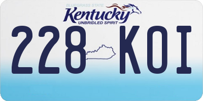 KY license plate 228KOI