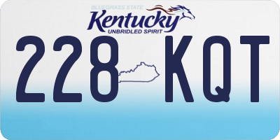 KY license plate 228KQT