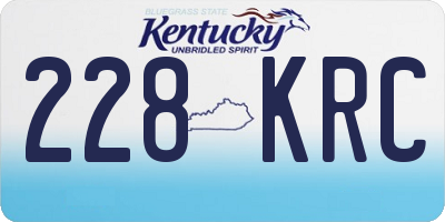 KY license plate 228KRC