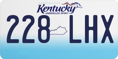 KY license plate 228LHX