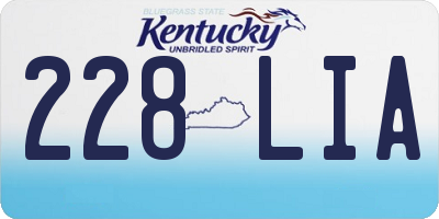 KY license plate 228LIA