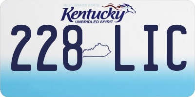 KY license plate 228LIC