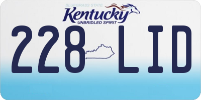 KY license plate 228LID