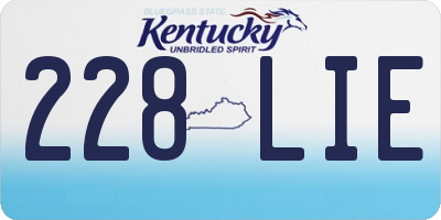 KY license plate 228LIE