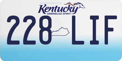 KY license plate 228LIF