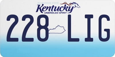 KY license plate 228LIG