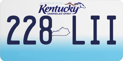 KY license plate 228LII