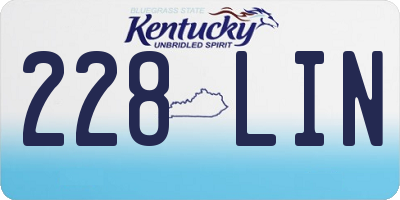 KY license plate 228LIN