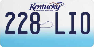 KY license plate 228LIO