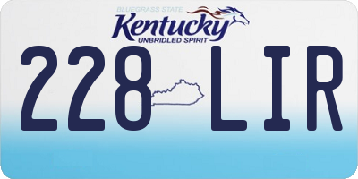 KY license plate 228LIR