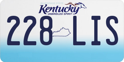 KY license plate 228LIS