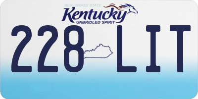 KY license plate 228LIT