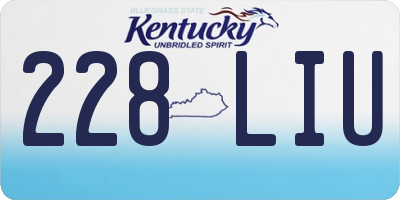 KY license plate 228LIU