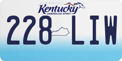 KY license plate 228LIW