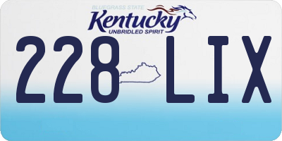 KY license plate 228LIX