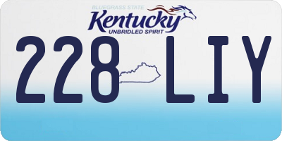 KY license plate 228LIY