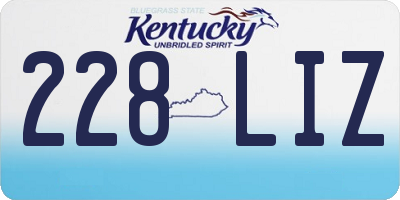 KY license plate 228LIZ