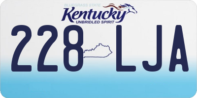 KY license plate 228LJA