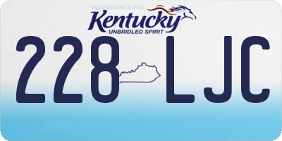 KY license plate 228LJC