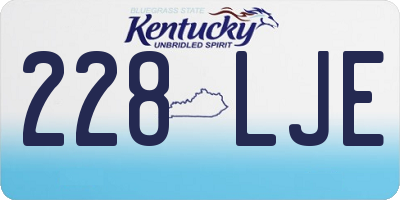 KY license plate 228LJE