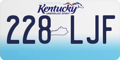KY license plate 228LJF