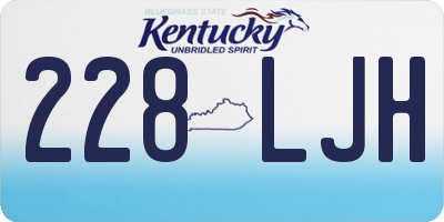 KY license plate 228LJH