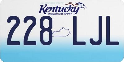 KY license plate 228LJL