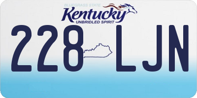 KY license plate 228LJN