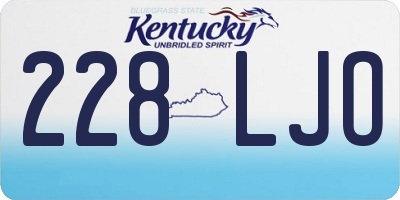 KY license plate 228LJO