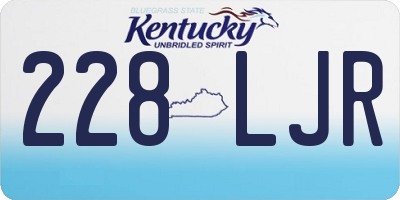KY license plate 228LJR