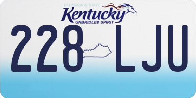 KY license plate 228LJU