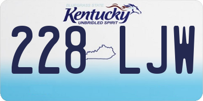 KY license plate 228LJW