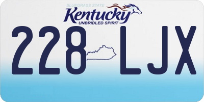 KY license plate 228LJX