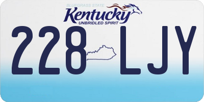 KY license plate 228LJY