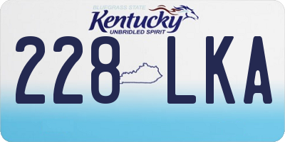 KY license plate 228LKA