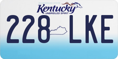 KY license plate 228LKE