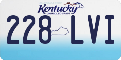 KY license plate 228LVI