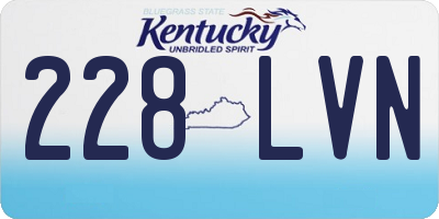 KY license plate 228LVN