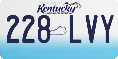 KY license plate 228LVY