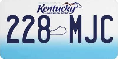 KY license plate 228MJC