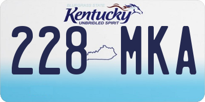 KY license plate 228MKA