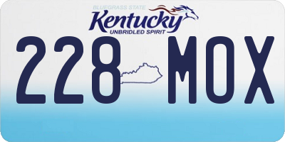 KY license plate 228MOX
