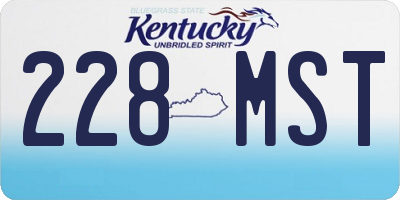 KY license plate 228MST