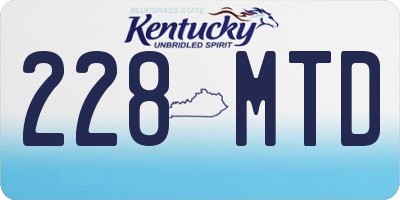 KY license plate 228MTD