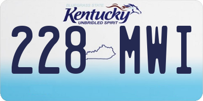 KY license plate 228MWI