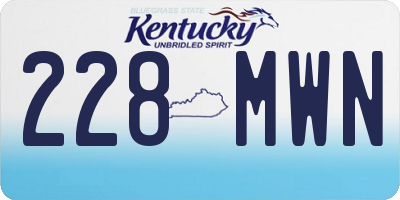 KY license plate 228MWN