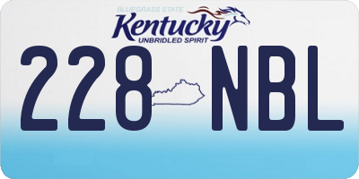 KY license plate 228NBL