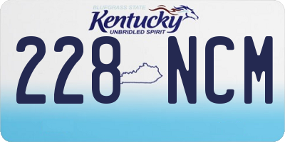 KY license plate 228NCM