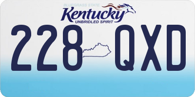KY license plate 228QXD