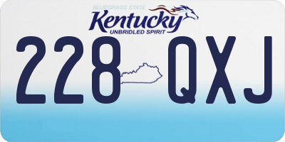 KY license plate 228QXJ